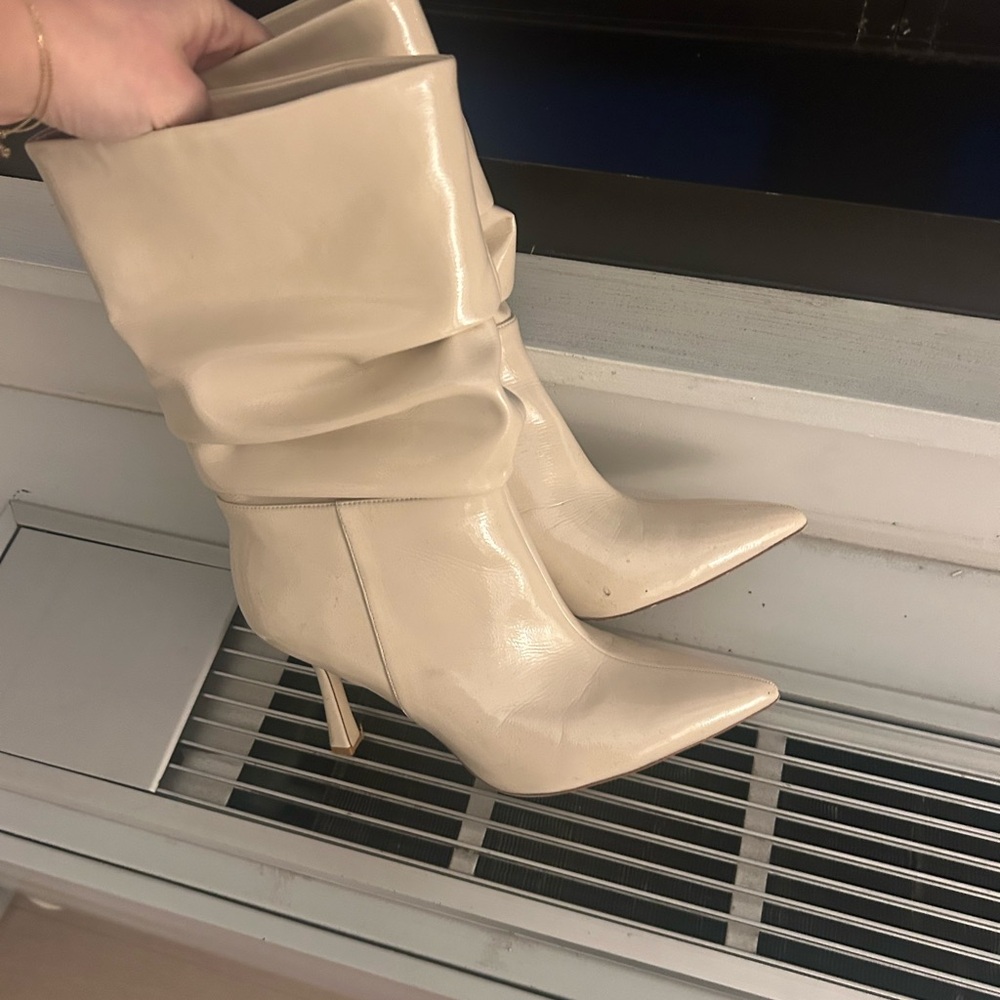 Jeffrey Campbell Cream Heeled Boots